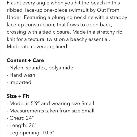 Urban Outfitters Ribbed Swimsuit in BLACK - Picture 2 of 7